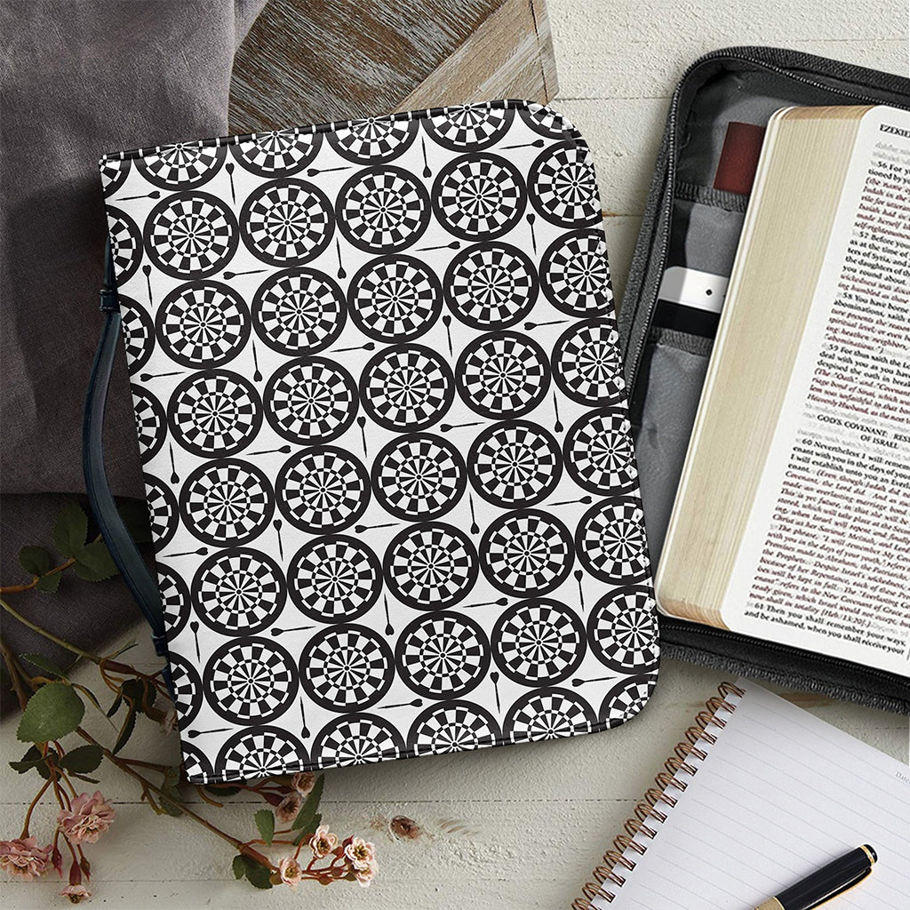 Black And White Dartboard Pattern Print Leather Bible Cover