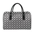 Black And White Dartboard Pattern Print Leather Duffel Bag