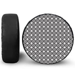 Black And White Dartboard Pattern Print Leather Spare Tire Cover