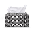 Black And White Dartboard Pattern Print Leather Tissue Box Cover