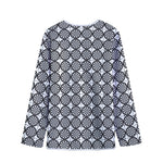 Black And White Dartboard Pattern Print Long Sleeve Short Coat