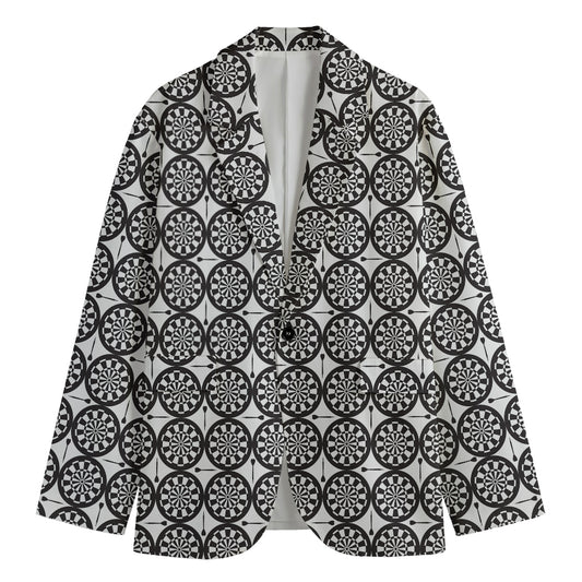 Black And White Dartboard Pattern Print Men's Blazer
