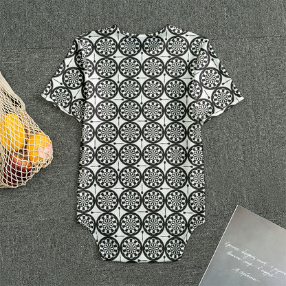Black And White Dartboard Pattern Print Men's Bodysuit