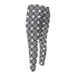 Black And White Dartboard Pattern Print Men's Compression Pants