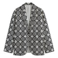 Black And White Dartboard Pattern Print Men's Cotton Blazer