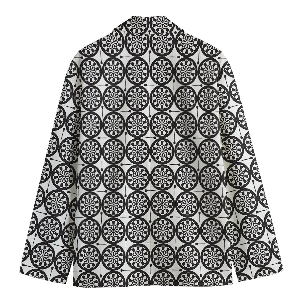 Black And White Dartboard Pattern Print Men's Cotton Blazer