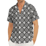 Black And White Dartboard Pattern Print Men's Deep V-Neck Shirt