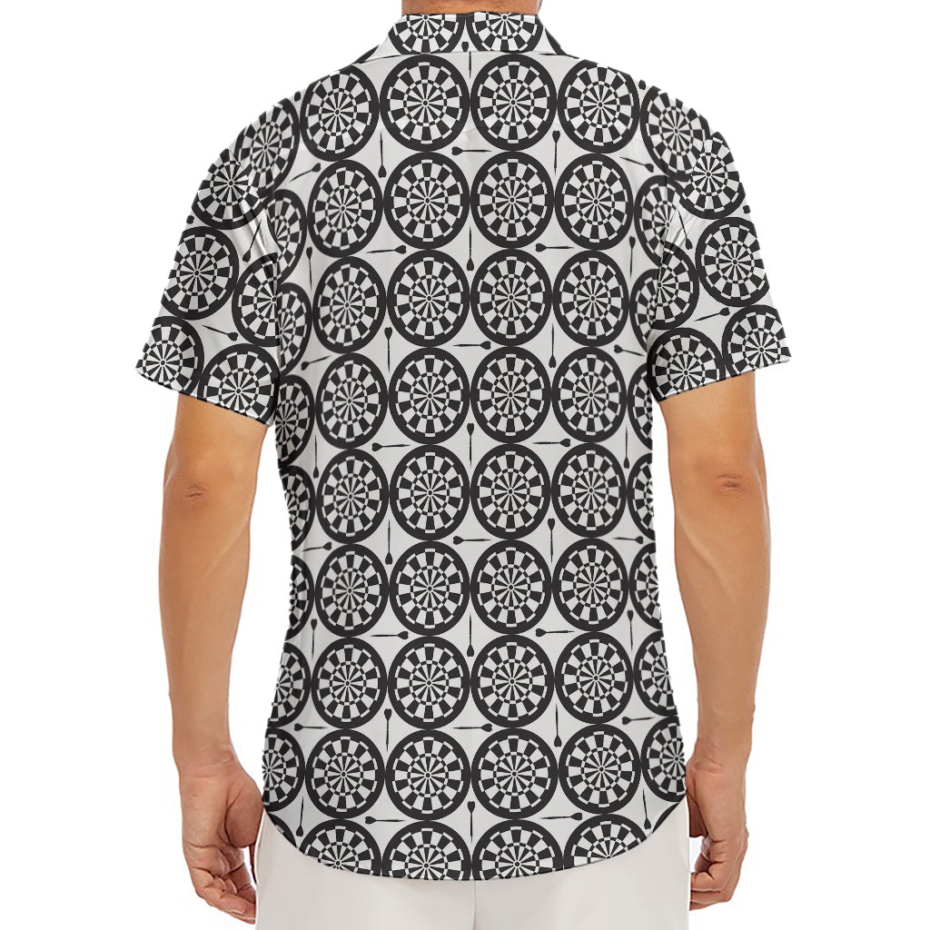 Black And White Dartboard Pattern Print Men's Deep V-Neck Shirt