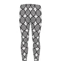 Black And White Dartboard Pattern Print Men's Leggings