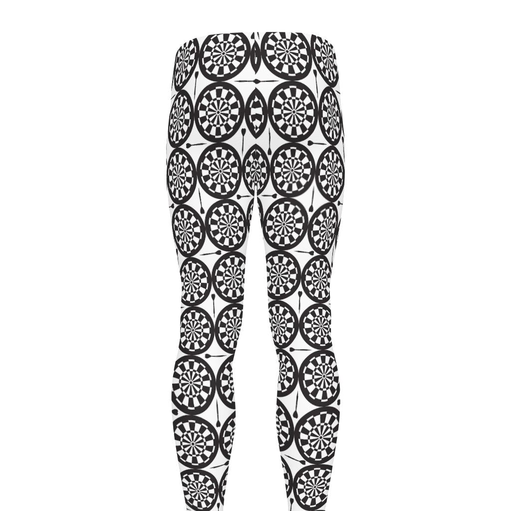Black And White Dartboard Pattern Print Men's leggings