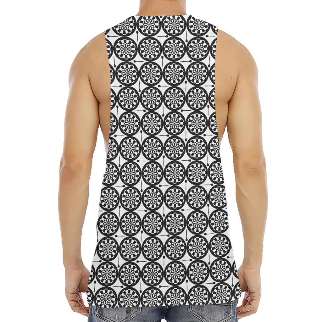 Black And White Dartboard Pattern Print Men's Muscle Tank Top