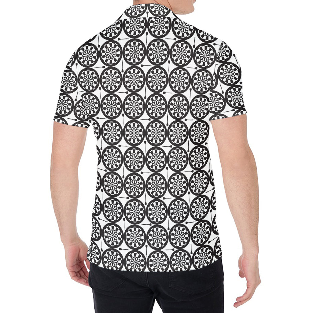 Black And White Dartboard Pattern Print Men's Shirt