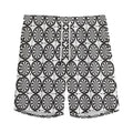 Black And White Dartboard Pattern Print Men's Athletic Shorts