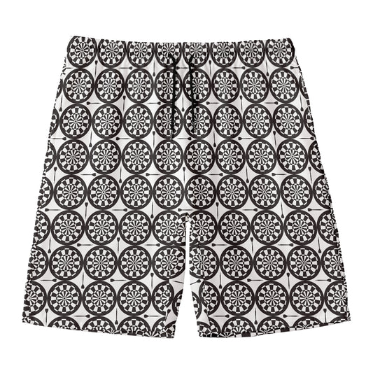 Black And White Dartboard Pattern Print Men's Swim Trunks