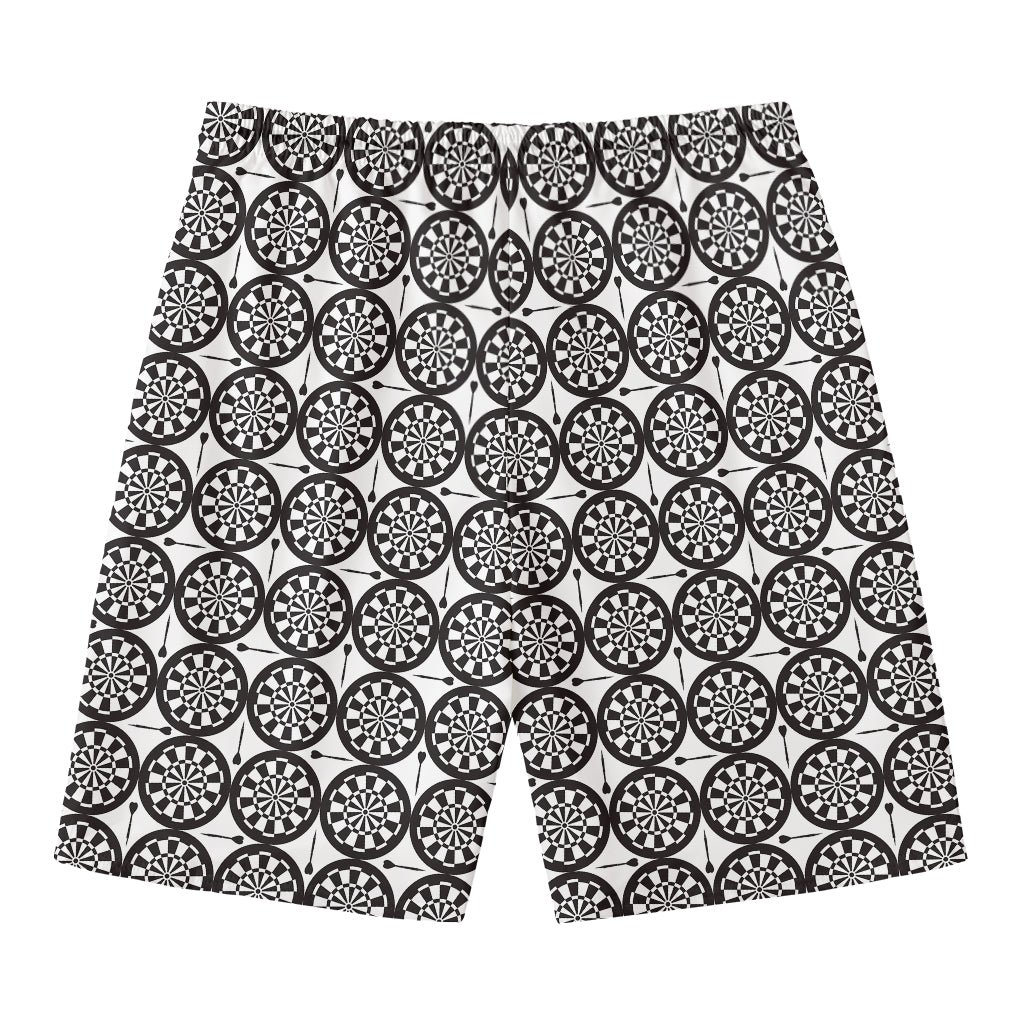 Black And White Dartboard Pattern Print Men's Swim Trunks