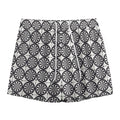 Black And White Dartboard Pattern Print Mesh Shorts