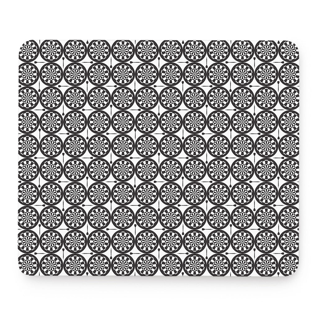 Black And White Dartboard Pattern Print Mouse Pad