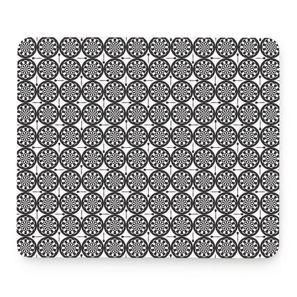 Black And White Dartboard Pattern Print Mouse Pad