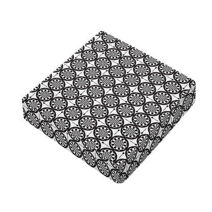 Black And White Dartboard Pattern Print Outdoor Seat Cushion Cover