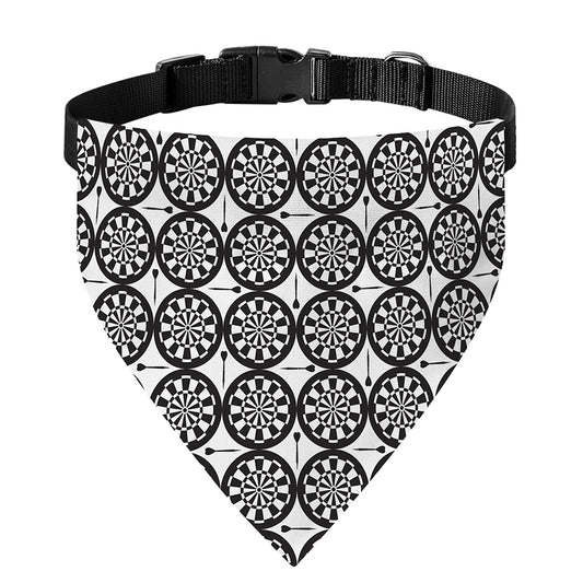 Black And White Dartboard Pattern Print Over The Collar Dog Bandana