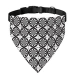 Black And White Dartboard Pattern Print Over The Collar Dog Bandana