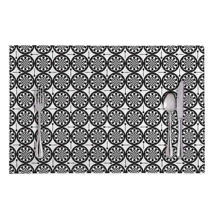 Black And White Dartboard Pattern Print Placemat