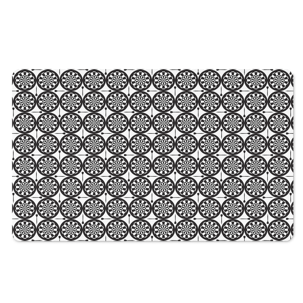 Black And White Dartboard Pattern Print Polyester Doormat
