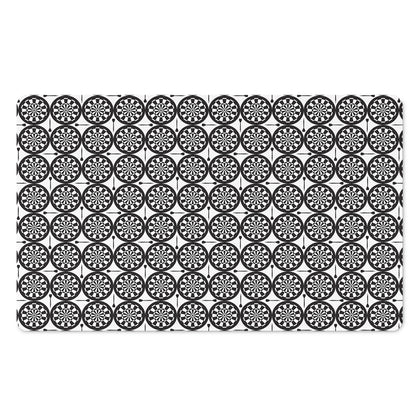 Black And White Dartboard Pattern Print Polyester Doormat