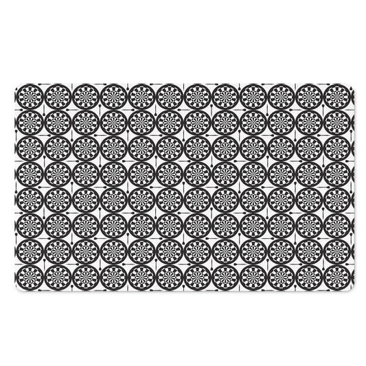 Black And White Dartboard Pattern Print Polyester Doormat