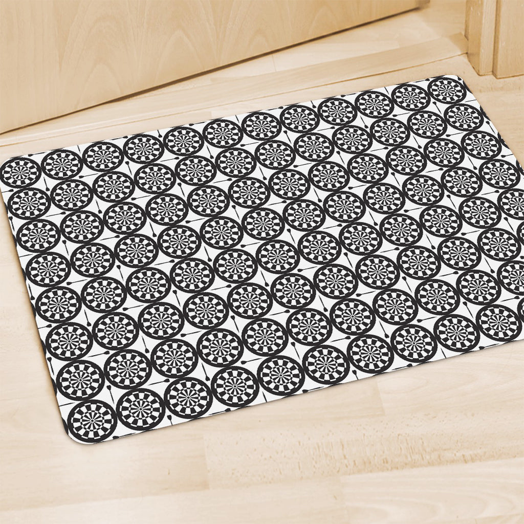 Black And White Dartboard Pattern Print Polyester Doormat