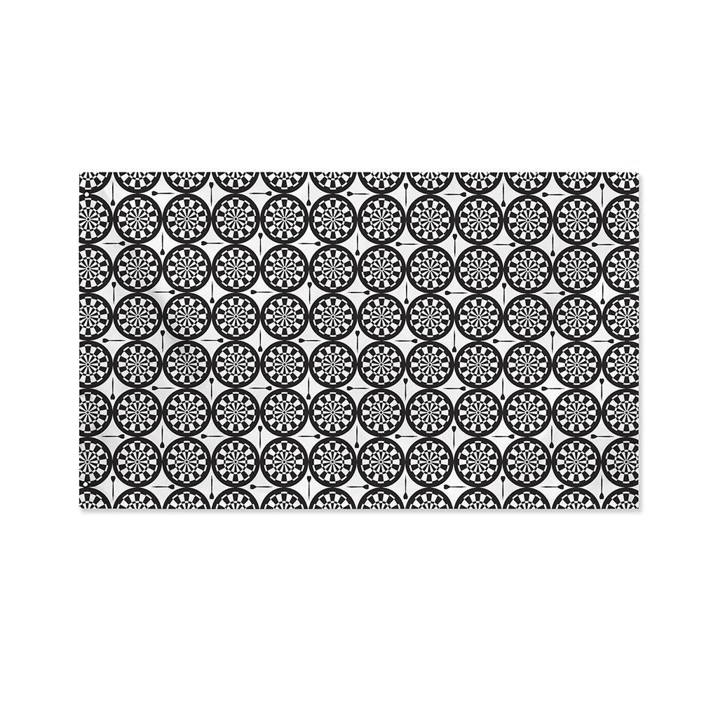 Black And White Dartboard Pattern Print Polyester Flag