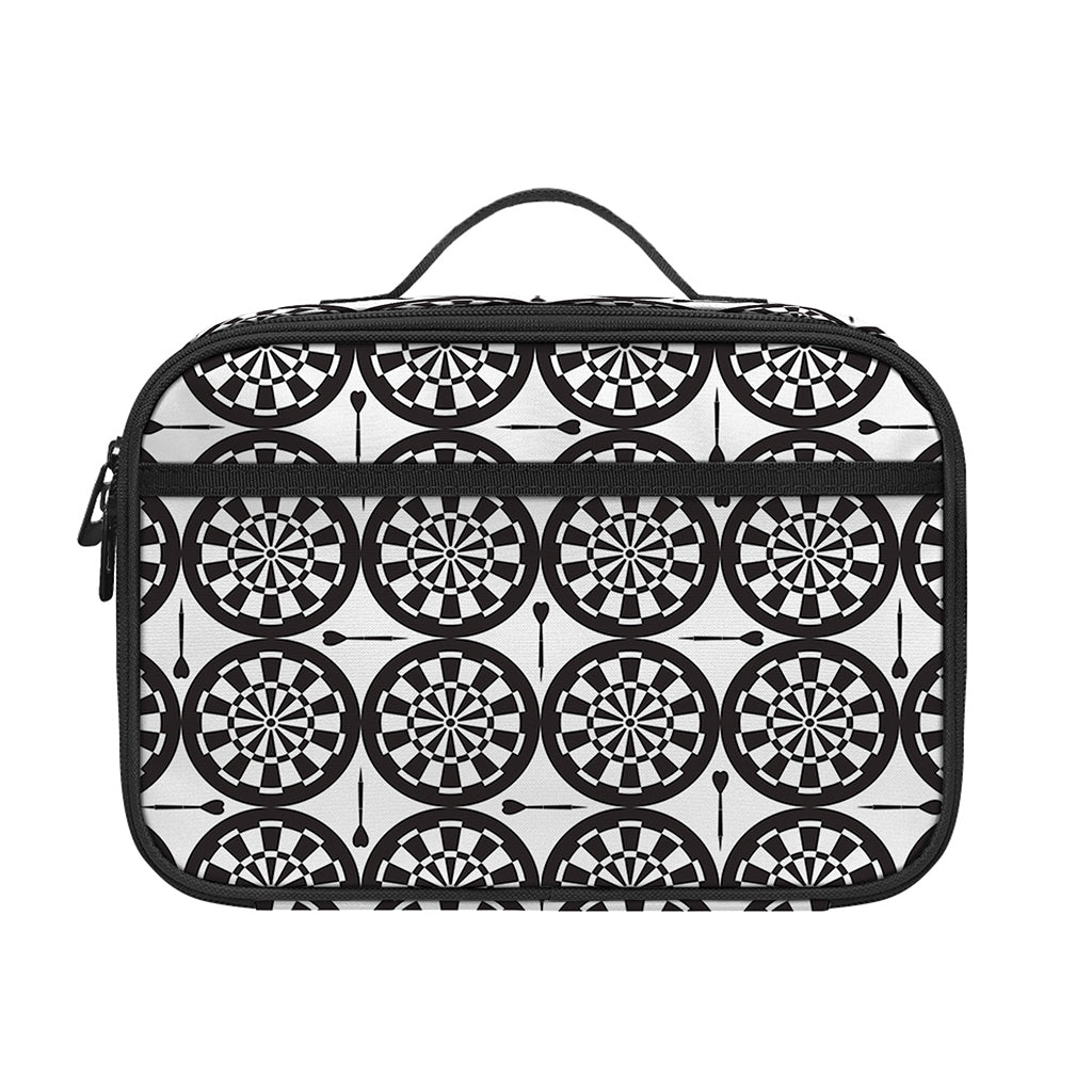 Black And White Dartboard Pattern Print Portable Lunch Bag