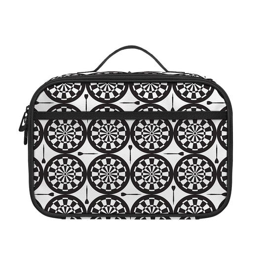 Black And White Dartboard Pattern Print Portable Lunch Bag