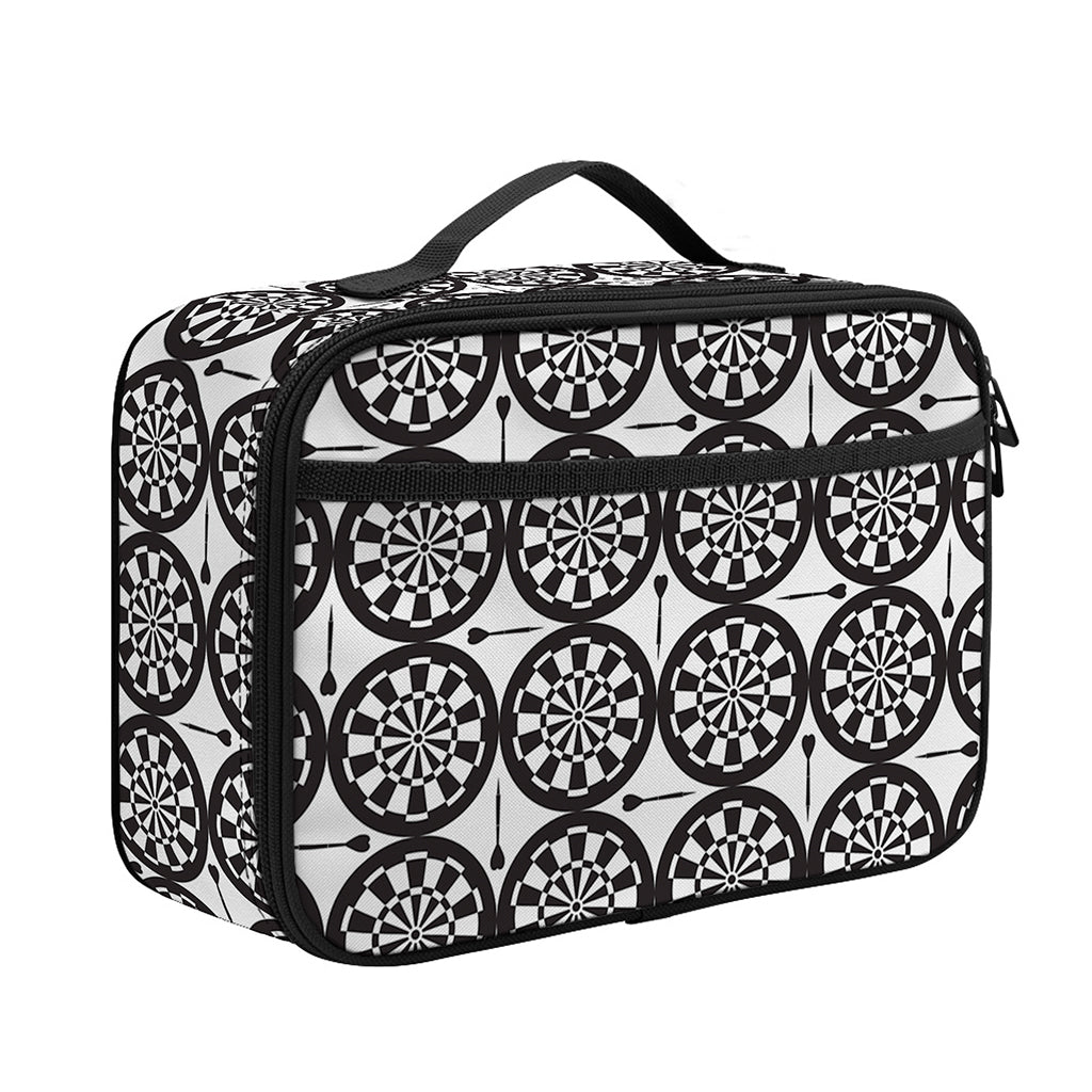 Black And White Dartboard Pattern Print Portable Lunch Bag