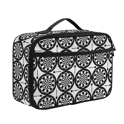 Black And White Dartboard Pattern Print Portable Lunch Bag