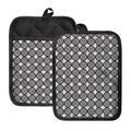 Black And White Dartboard Pattern Print Pot Holders With Pocket