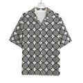 Black And White Dartboard Pattern Print Rayon Hawaiian Shirt