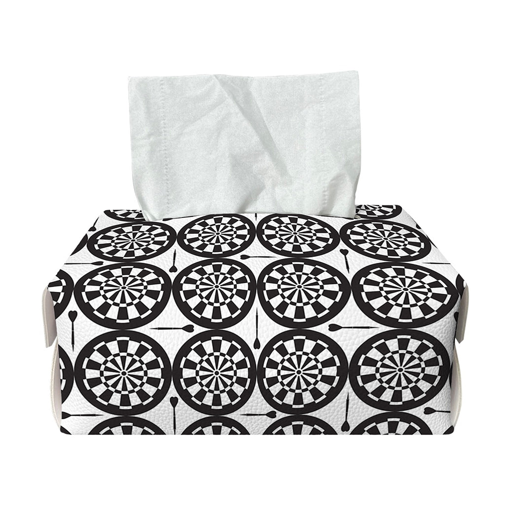 Black And White Dartboard Pattern Print Rectangle Tissue Box Cover