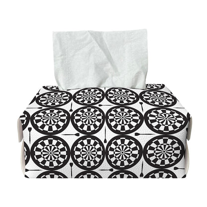 Black And White Dartboard Pattern Print Rectangle Tissue Box Cover