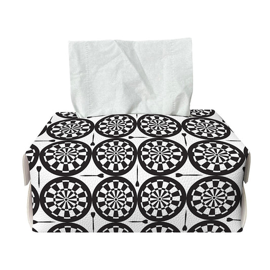 Black And White Dartboard Pattern Print Rectangle Tissue Box Cover