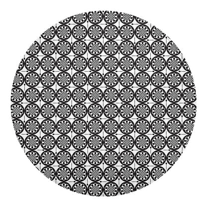 Black And White Dartboard Pattern Print Round Blanket
