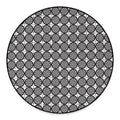 Black And White Dartboard Pattern Print Round Floor Mat