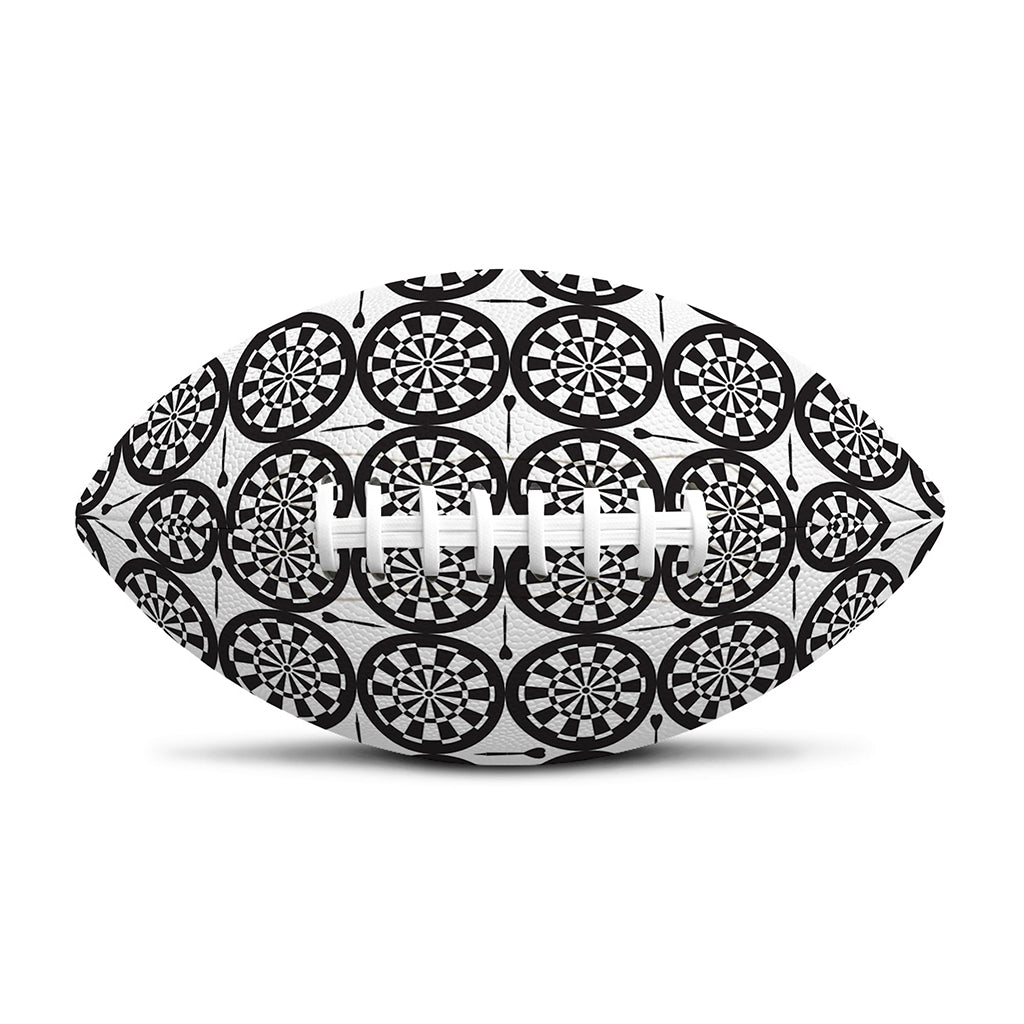 Black And White Dartboard Pattern Print Rugby Ball