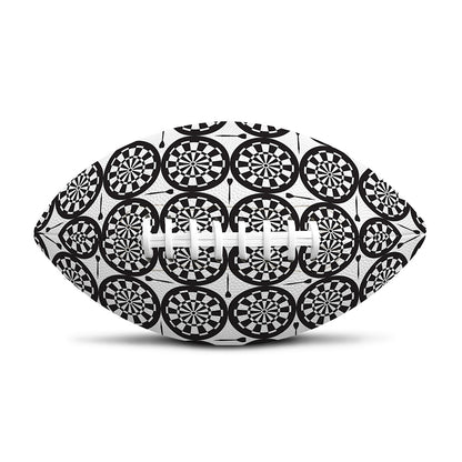 Black And White Dartboard Pattern Print Rugby Ball