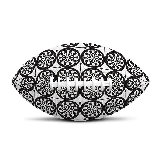 Black And White Dartboard Pattern Print Rugby Ball