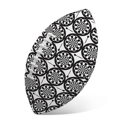 Black And White Dartboard Pattern Print Rugby Ball