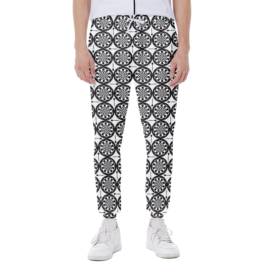 Black And White Dartboard Pattern Print Scuba Joggers