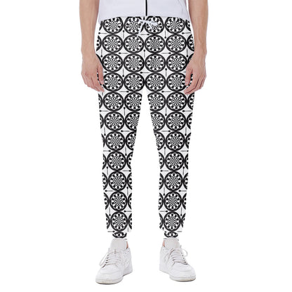 Black And White Dartboard Pattern Print Scuba Joggers