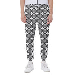 Black And White Dartboard Pattern Print Scuba Joggers