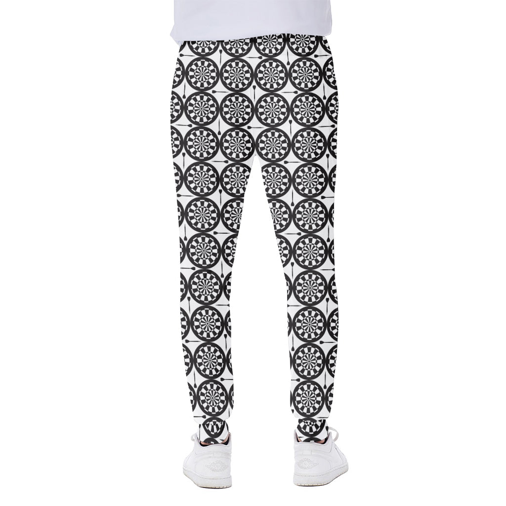 Black And White Dartboard Pattern Print Scuba Joggers